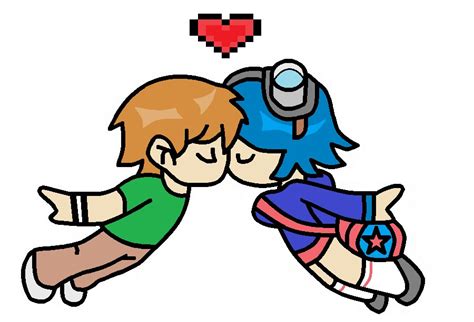 Scott Pilgrim and Ramona Flowers Kiss by TheAnimefreak69 on DeviantArt