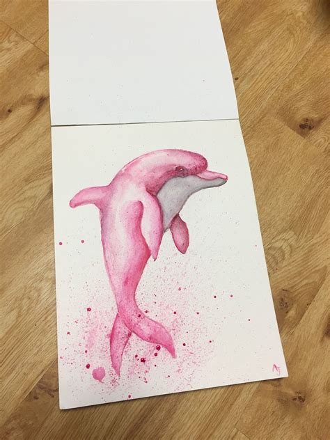 Watercolor dolphin, art, pink Dolphin Drawing, Dolphin Painting, Beach Drawing, Dolphin Art, Art ...