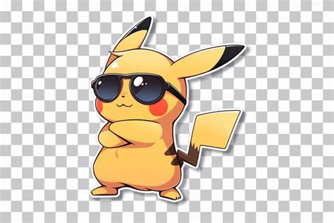 Stylish Pikachu in Glasses Pokémon Sticker - Free Pikachu Sticker