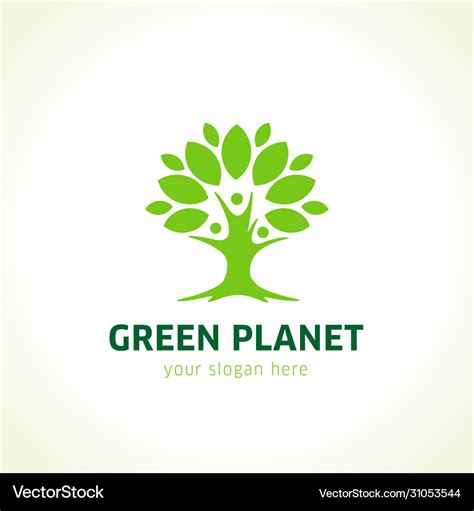 Green planet logo Royalty Free Vector Image - VectorStock