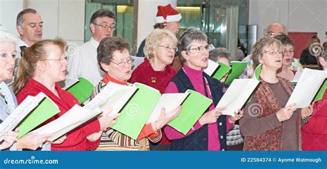 Choir Singing Christmas Carols. Editorial Stock Image - Image of ...