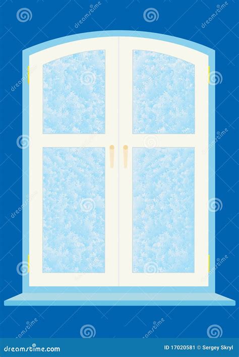 Frost on a window stock vector. Illustration of frost - 17020581