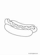 Hot Dog Bun Coloring Page sketch template