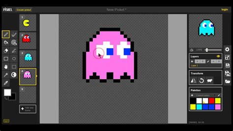 Part 3 of drawing PAC-Man sprites - YouTube