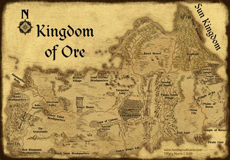 Kingdom of Ore and the Sun Kingdom parchment map - Feed the Multiverse - Tiffany Munro's Fantasy ...