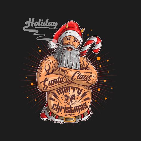 Santa Claus with tattoos 1381093 Vector Art at Vecteezy