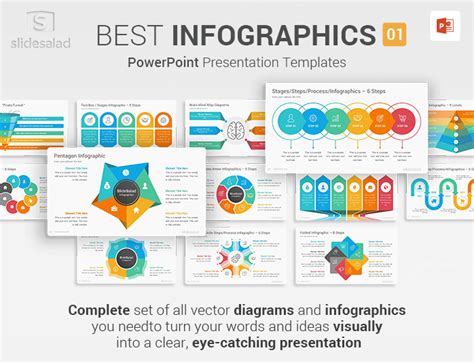 Best Infographics Designs PowerPoint Template Pack 01 - SlideSalad