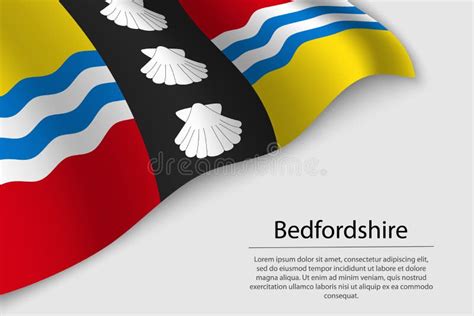 Wave Flag of Bedfordshire is a County of England. Banner or Ribb Stock ...