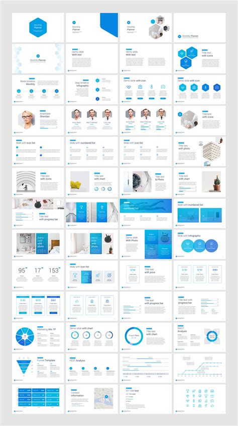 Monthly Planner PowerPoint template #66054 - TemplateMonster