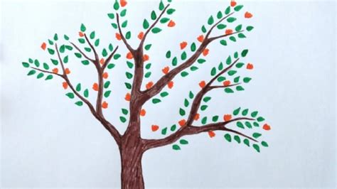 How to draw an easy beautiful tree ( with flowers ) I step by step I ...