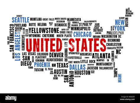 USA word map - city names text vector Stock Vector Image & Art - Alamy