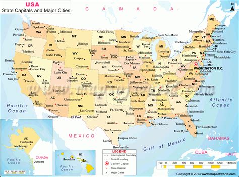 Us Map With Main Cities Map - Printable Map Of The US