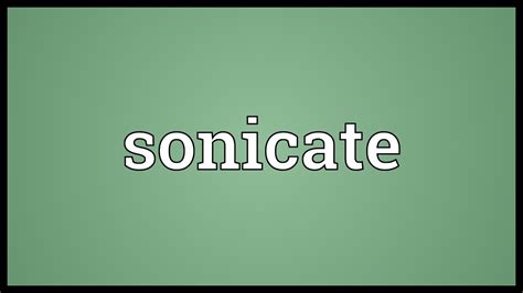 Sonicate Meaning - YouTube