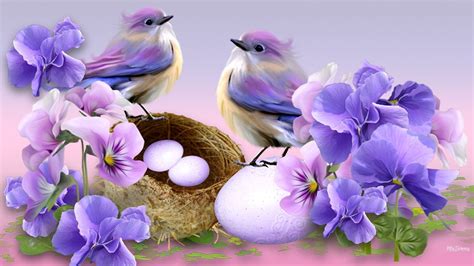 Lovely Birds And Flowers Wallpapers - Wallpaper Cave