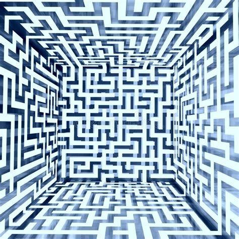 Blue White Dimensional Maze Composition Inside Look Stock Illustration - Illustration of graphic ...