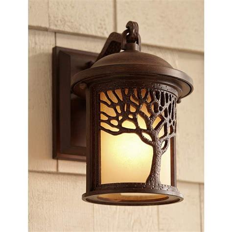 Bronze Mission Style Tree 9 1/2" High Outdoor Wall Light Outdoor Wall ...