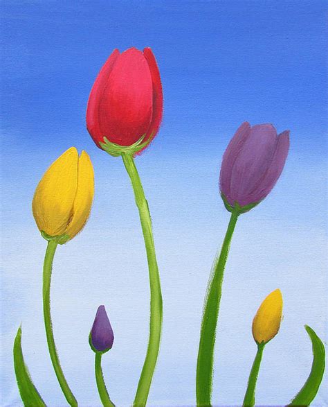 tulip flower art landscape painting decor Tulip Haven floral art ...