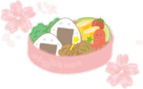 「可愛いお花見のお弁当-イラスト／春」イラスト素材 - 超多くの無料かわいいイラスト素材