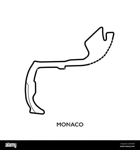 Monaco circuit, Monaco. Motorsport race track vector map Stock Vector ...