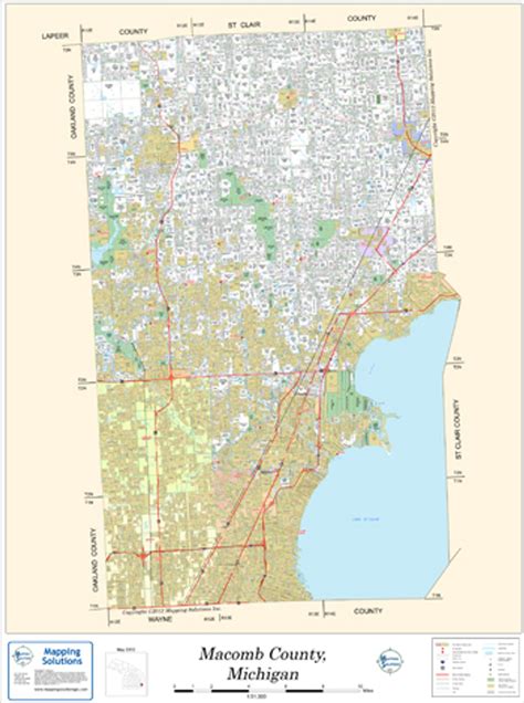 Macomb County Michigan 2012 Wall Map