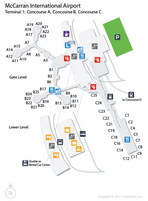 (LAS) McCarran International Airport Terminal Map | airports ...