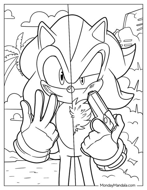 Sonic And Shadow Fighting Coloring Pages