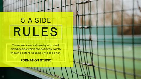 5 A Side Football Rules: Formation Studio