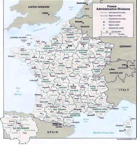 MAP OF FRANCE : Departments Regions Cities - France map