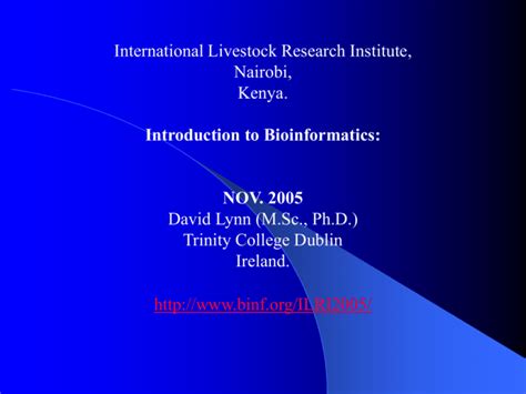 Introduction to Bioinformatics Course