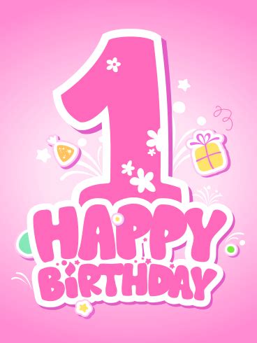 Happy Birthday 1 Year, Happy Birthday Baby Girl, Birthday Wishes For Kids, 1st Birthday Cards ...