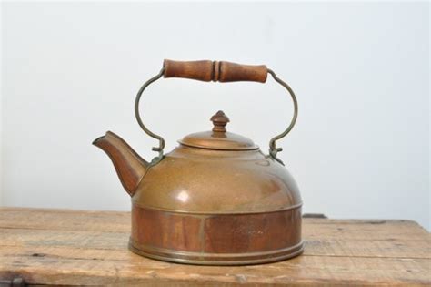 Vintage Revere Ware Copper Tea Kettle Wood Handle by estatehound