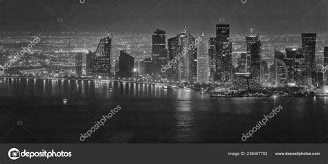 Doha Aerial Skyline Night Qatar – Stock Editorial Photo © jovannig ...