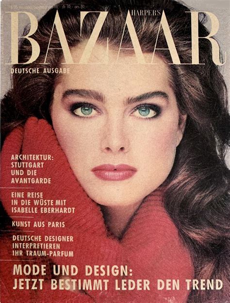 Brooke Shields covers Harpers Bazaar Magazine (Germany ) November 1985 | Brooke shields ...