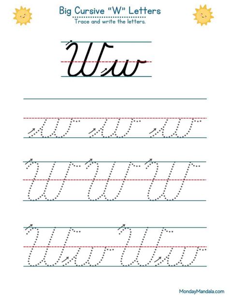 10 Cursive W Worksheets (Free Letter Writing Printables)