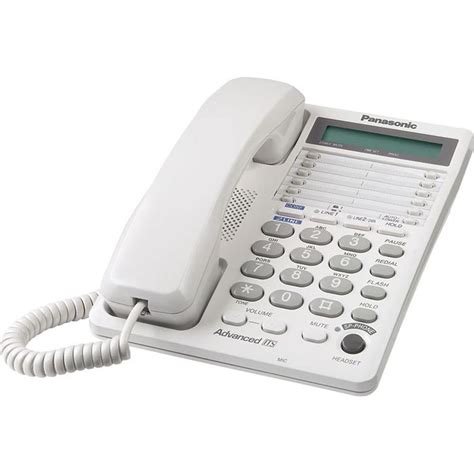 Panasonic 2-Line Corded Feature Phone with LCD - White-KX-TS208WH - The ...