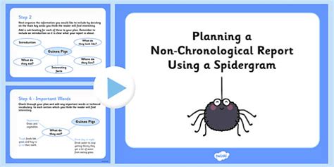 Planning a Non-Chronological Report Using a Spidergram PowerPoint | Non chronological reports ...