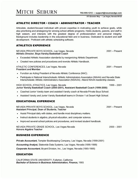 Athletic Director Resume