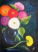 Flowers in Blue Vase Painting by Joni McPherson - Fine Art America