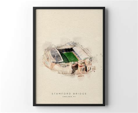 Chelsea FC Stadium Watercolour Painting Stamford Bridge Art Chelsea FC ...