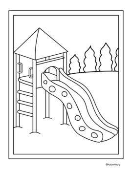 Playground Coloring Pages by Katie Mary | TPT