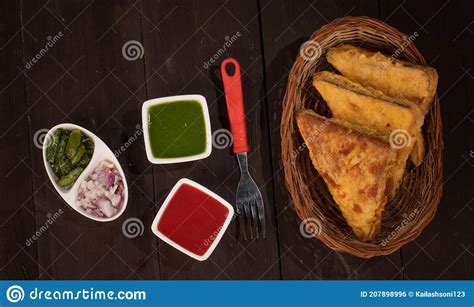 Street Food Bread Pakora stock photo. Image of breaded - 207898996