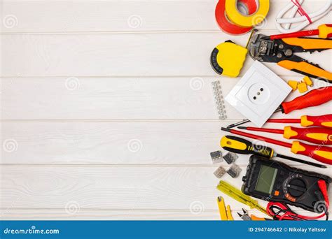 Electrician Tools on Background. Stock Photo - Image of construction, maintenance: 294746642