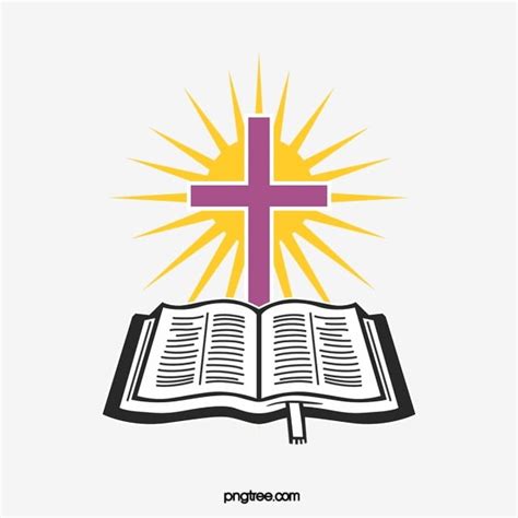 Open Bible With A Cross Clip Art