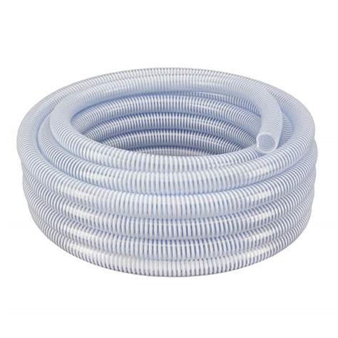 HYDROMAXX 1-1/2 in. Dia x 50 ft. Clear Flexible PVC Suction and Discharge Hose with White ...