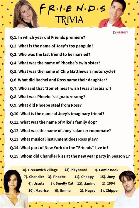 75+ Friends Trivia Questions & Answers - Meebily