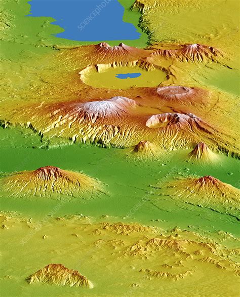 Rift Valley volcanoes, satellite image - Stock Image - E380/0698 ...