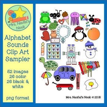 Alphabet Beginning Sounds Clip Art by Sandra Naufal | TpT