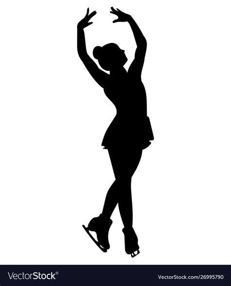 Silhouettes girls skaters figure skating black Vector Image