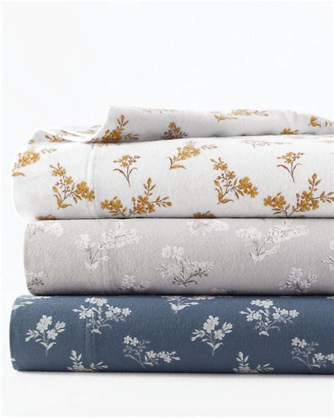 Cozy Vintage Floral Organic Cotton Flannel Sheets - King - Flat - Amber | Flannel bedding ...