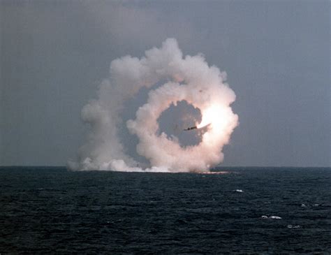 A D-5 Trident II missile spins out of control after being launched from USS Tennessee (SSBN-734 ...